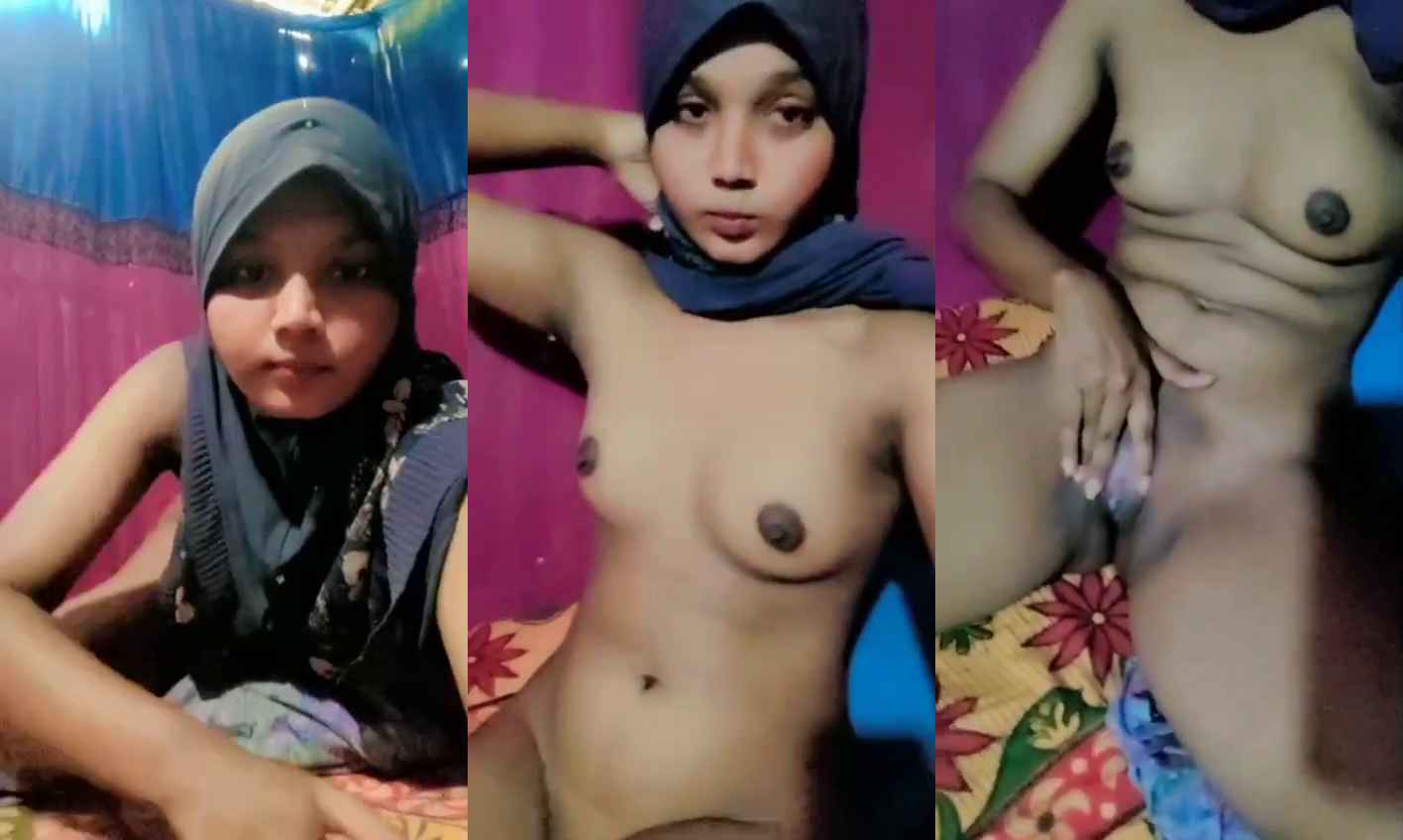 Skinny Desi teen 18+ Hijab Girl Pussy and Small Boobs Video